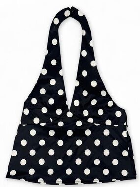 Black White Polka Dot Halter Top XS Coquette Y2K Brandy Melville Style Preppy